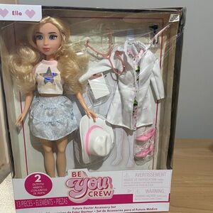 Be You Crew Ella Doll with Outfits - Blonde, White, Pink
